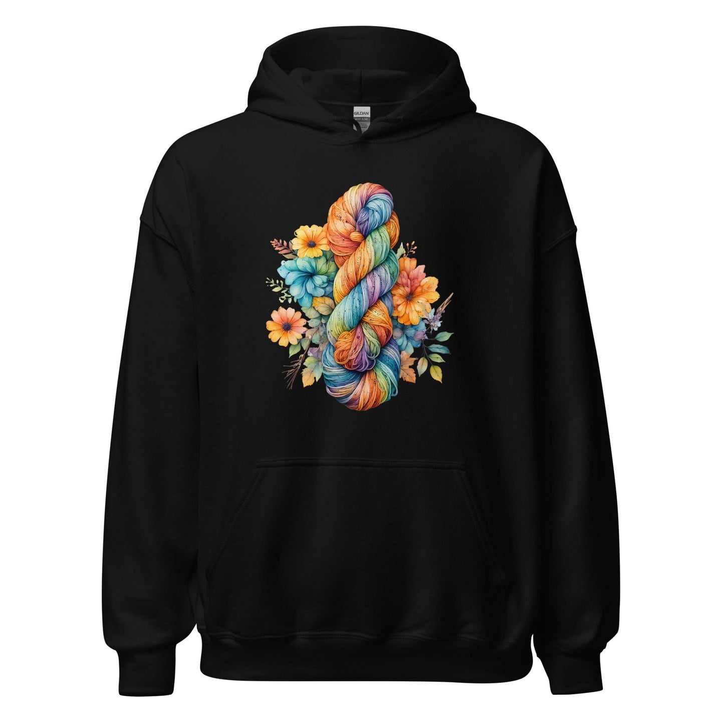 Floral Skein Hoodie Black / S