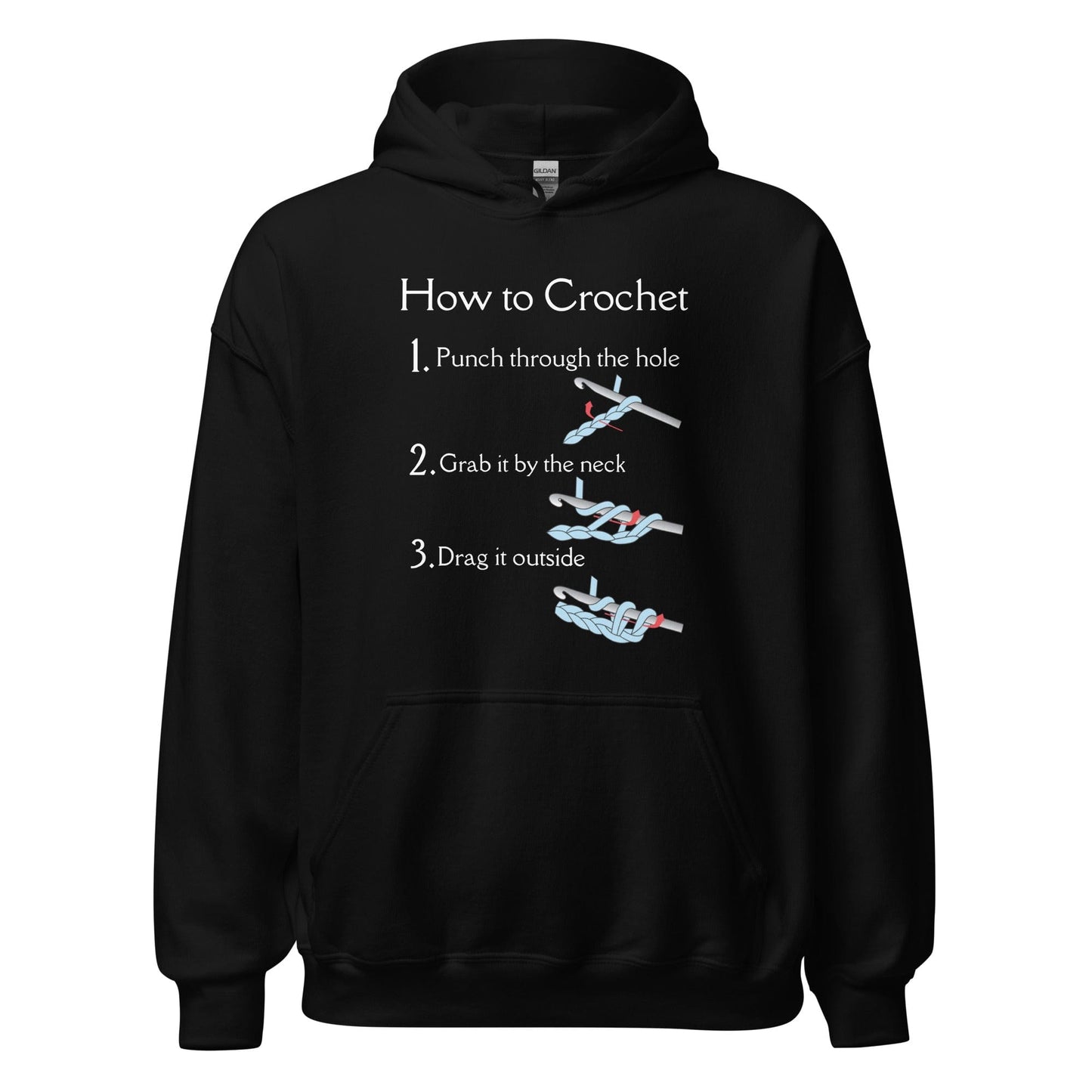 How to Crochet Hoodie Black / S