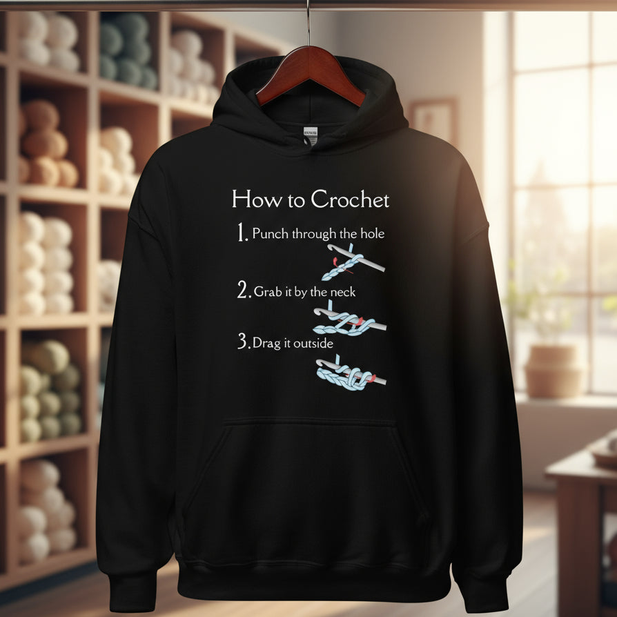 How to Crochet Hoodie Black / S