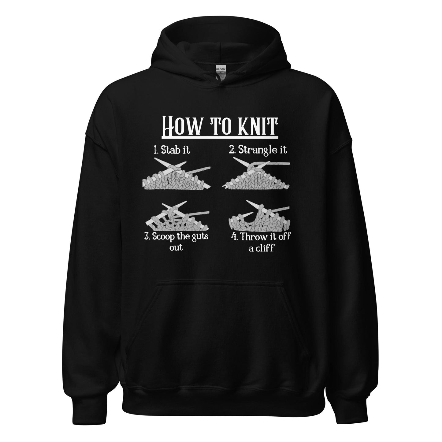 How to Knit Hoodie Black / S