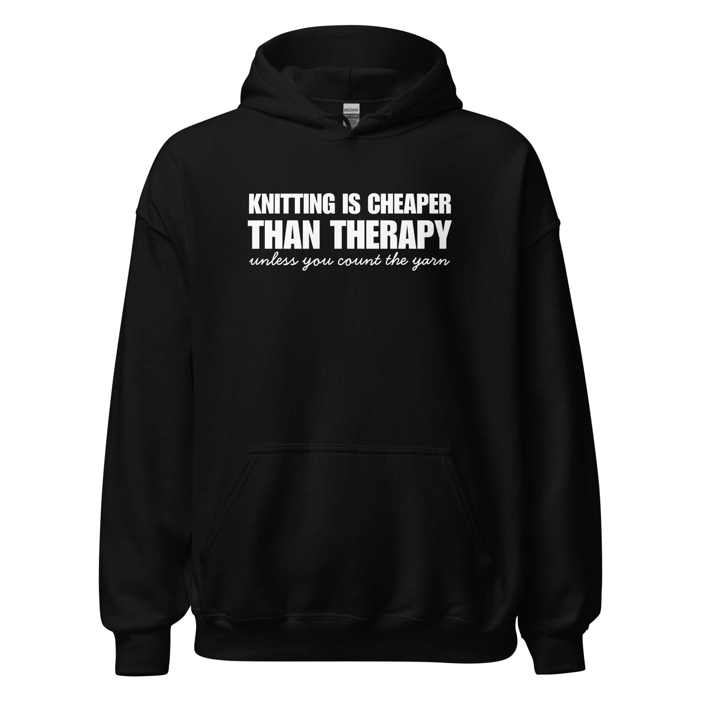 Knitting is Cheaper Hoodie Black / S