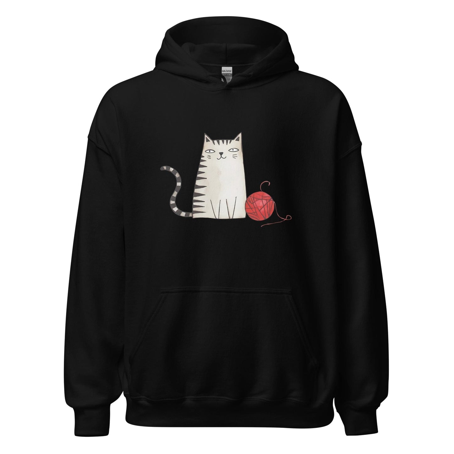 Sketchy Cat Hoodie Black / S