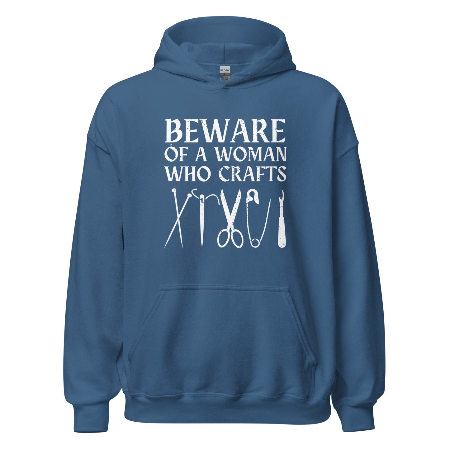 Beware of a woman who Crafts Hoodie Indigo Blue / S
