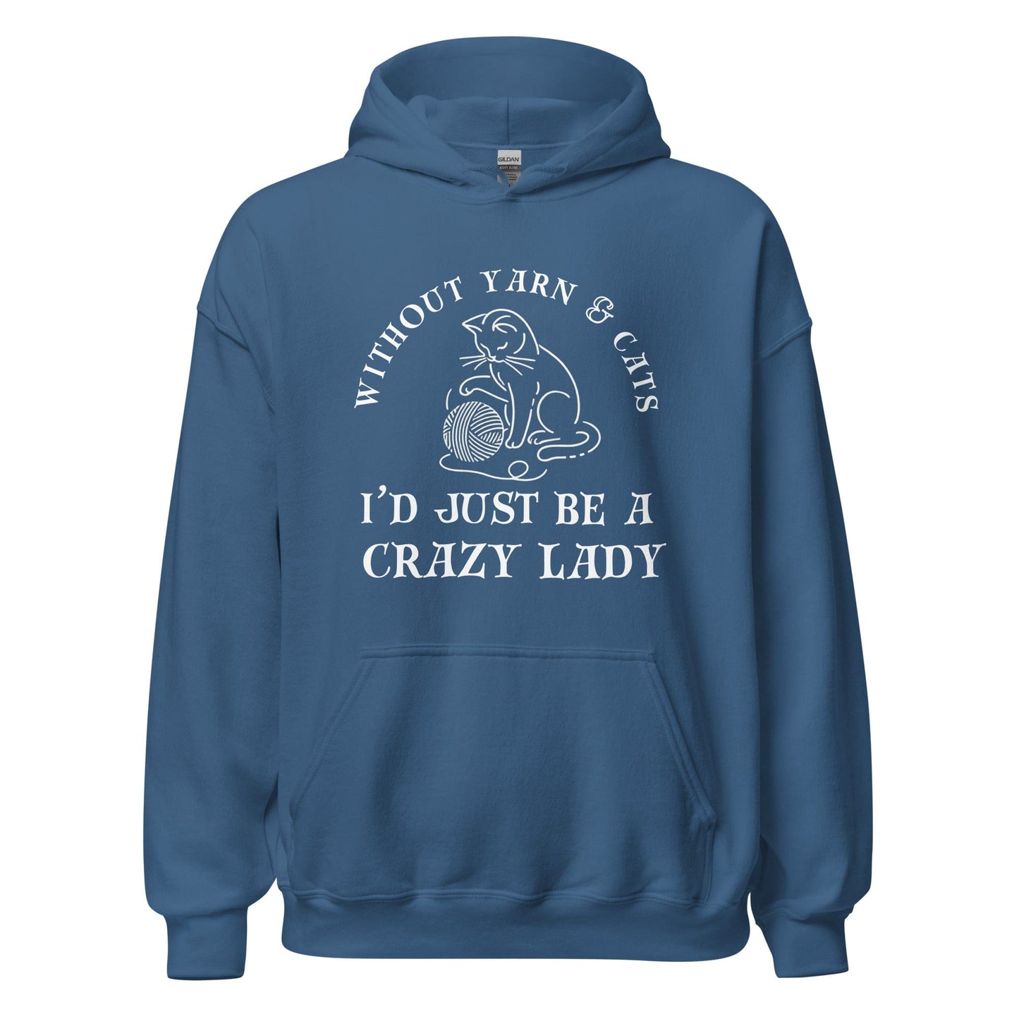 Cats & Yarn Hoodie Indigo Blue / S