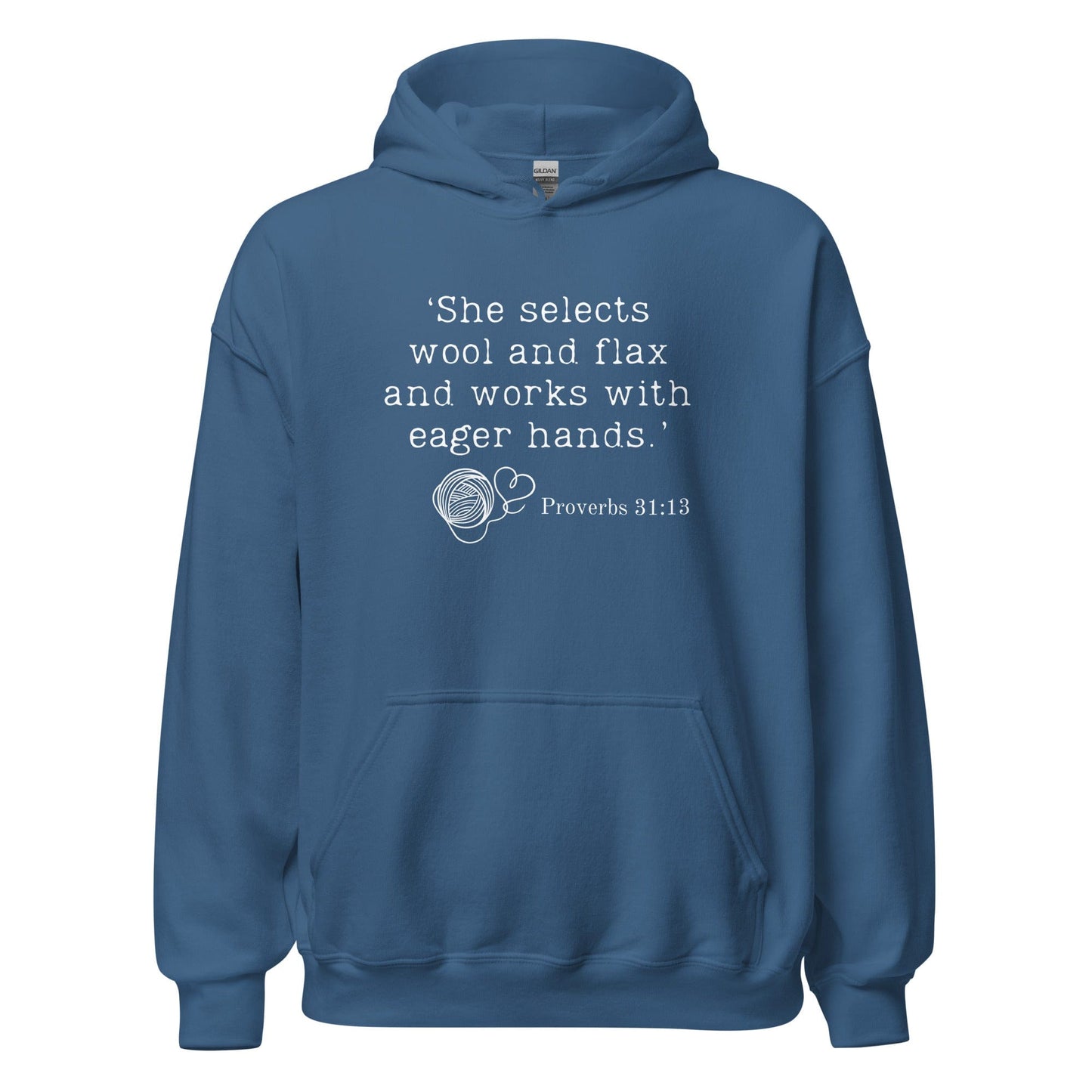 Christian Proverb Hoodie Indigo Blue / S
