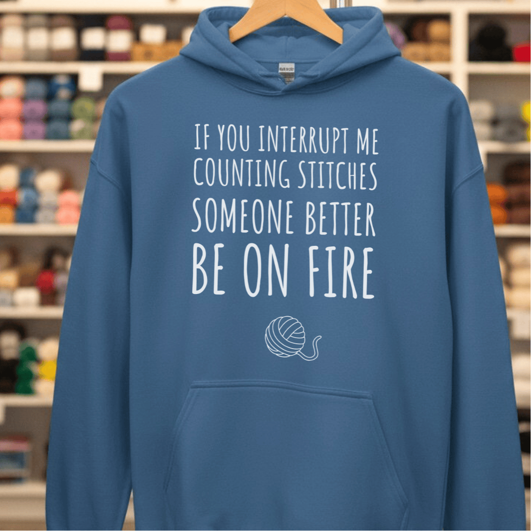 Counting Stitches Hoodie Indigo Blue / S