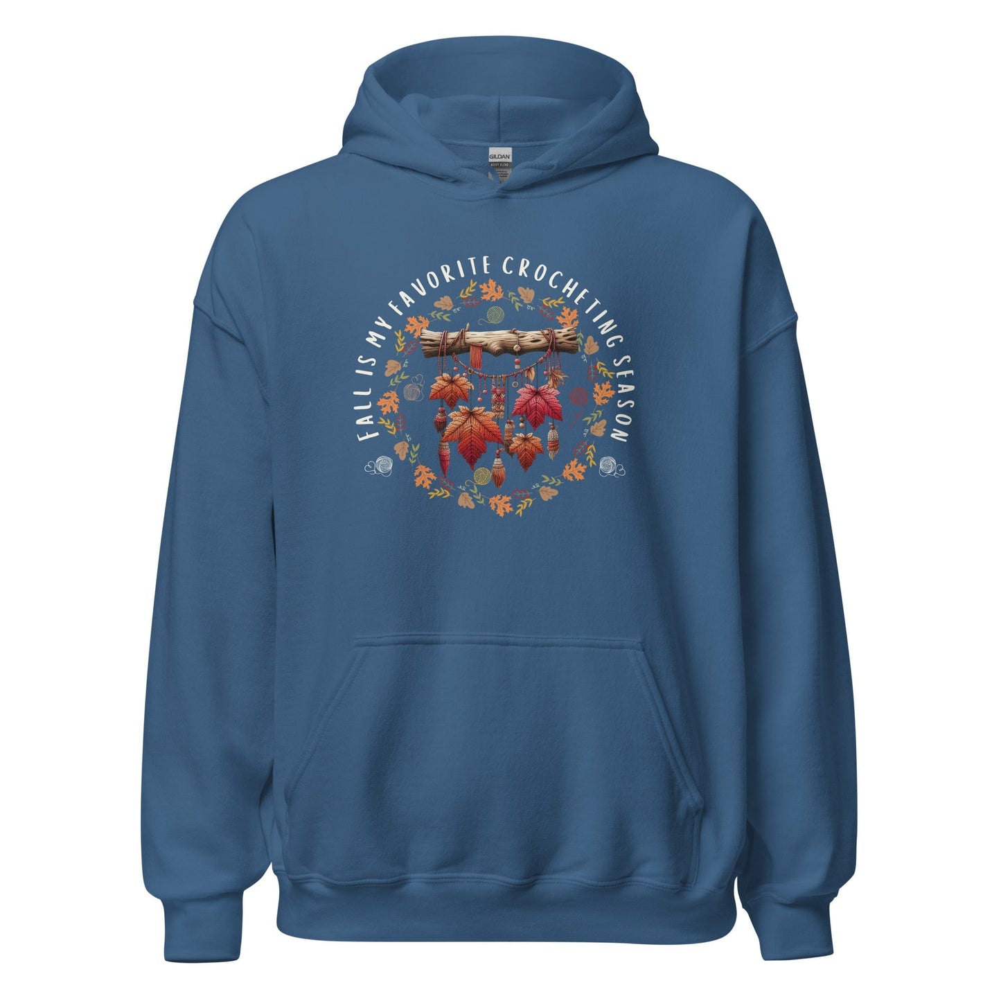 Fall is my Crocheting Season Hoodie Indigo Blue / S