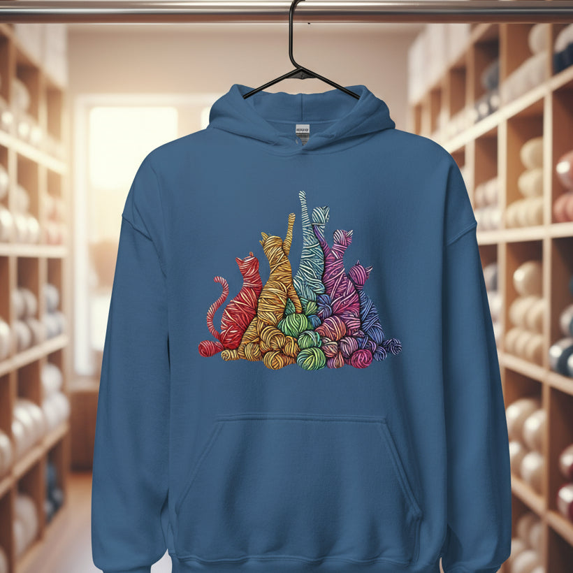 Fiber Felines Hoodie Indigo Blue / S