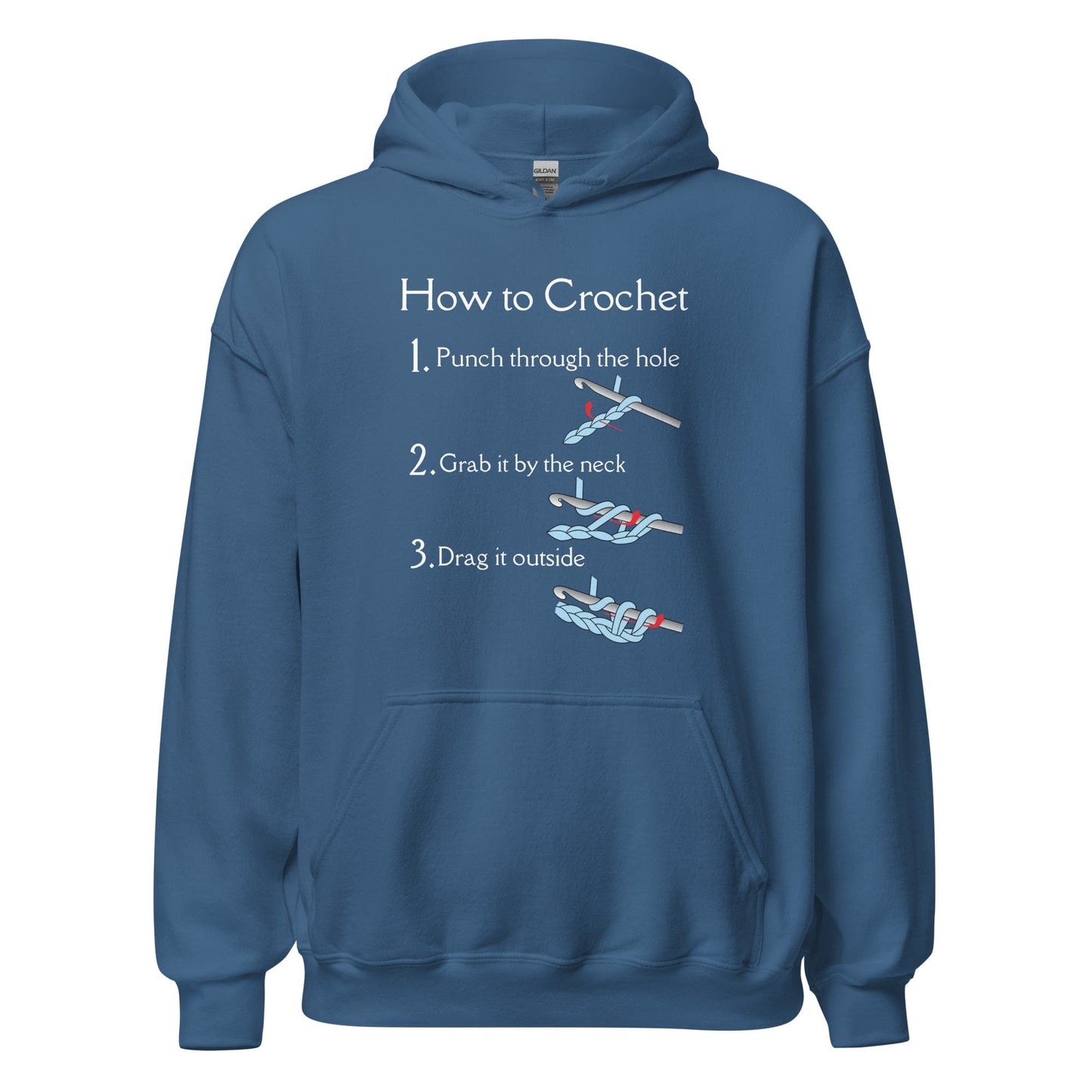 How to Crochet Hoodie Indigo Blue / S