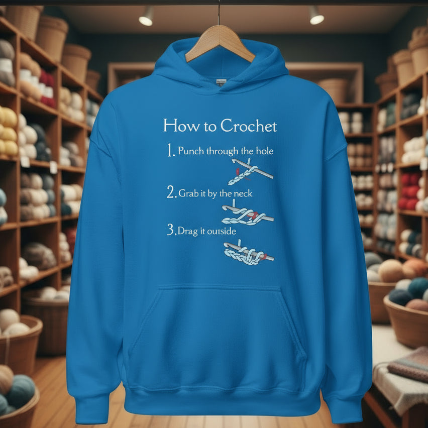How to Crochet Hoodie Indigo Blue / S