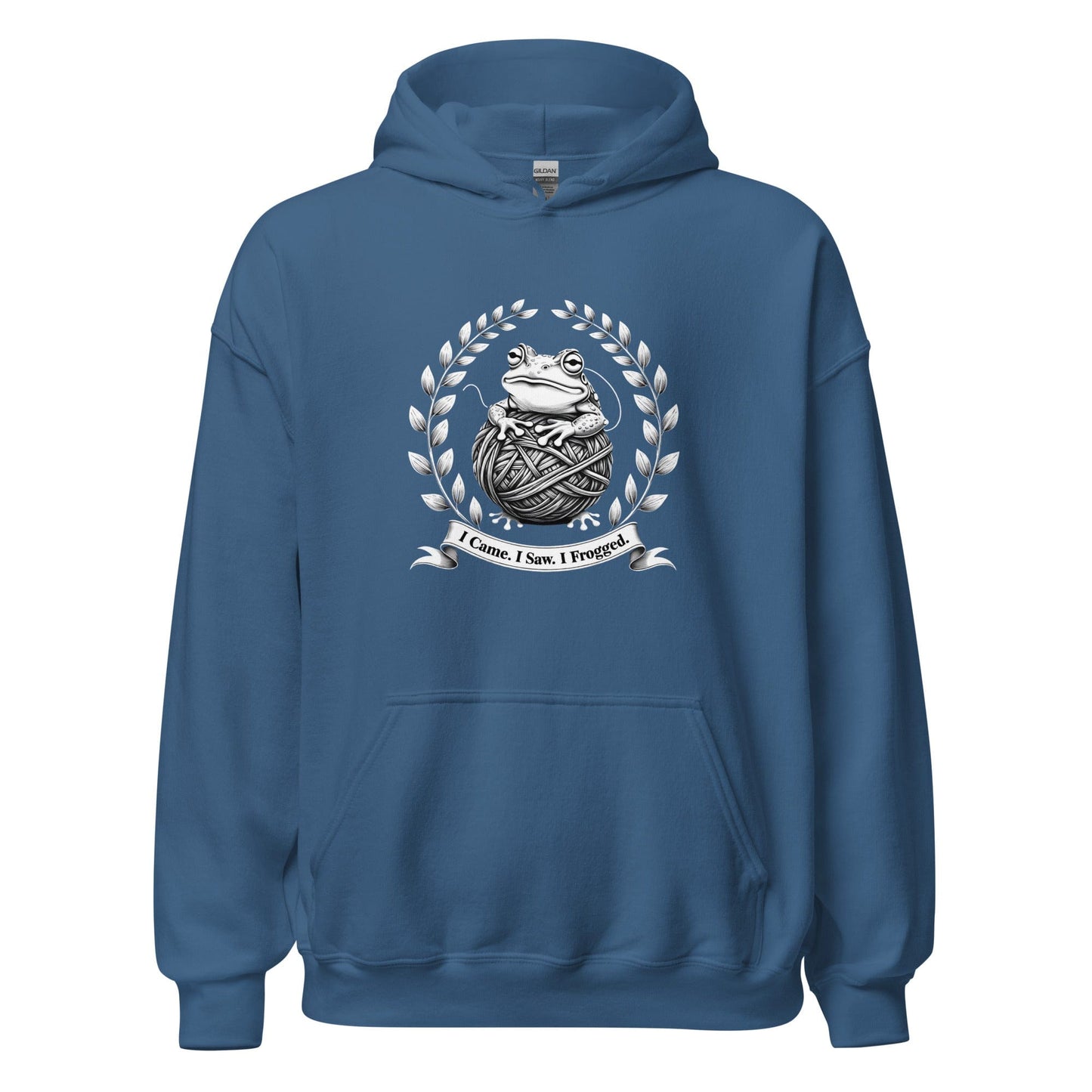 I came, I saw, I Frogged Hoodie Indigo Blue / S