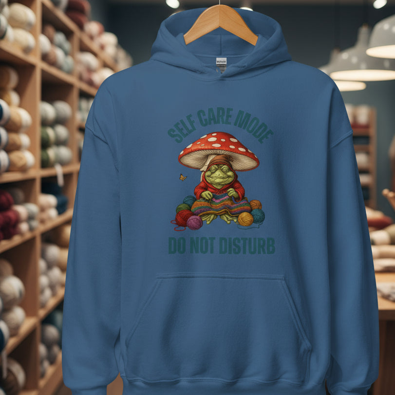 Self Care Mode Hoodie Indigo Blue / S