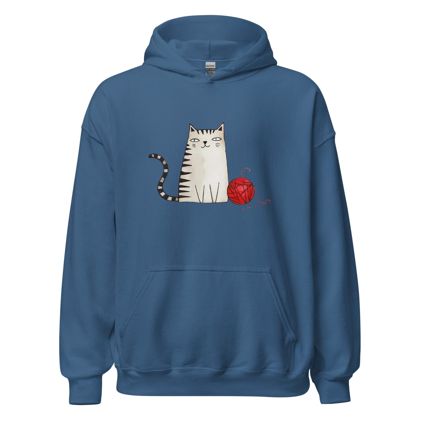 Sketchy Cat Hoodie Indigo Blue / S