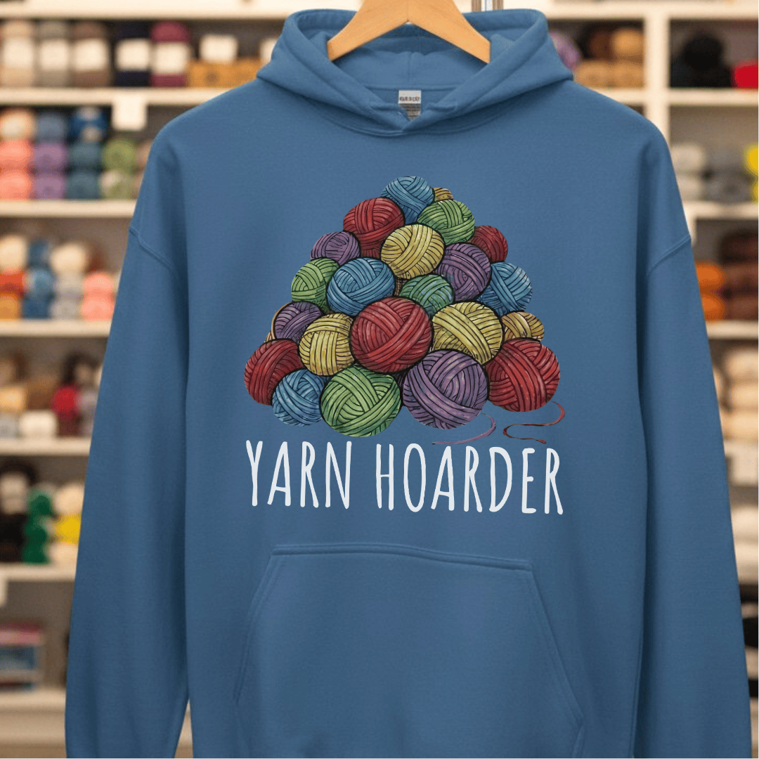 Yarn Hoarder Pile Hoodie Indigo Blue / S