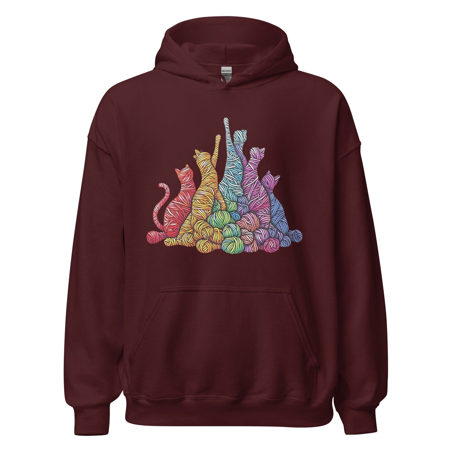 Fiber Felines Hoodie Maroon / S