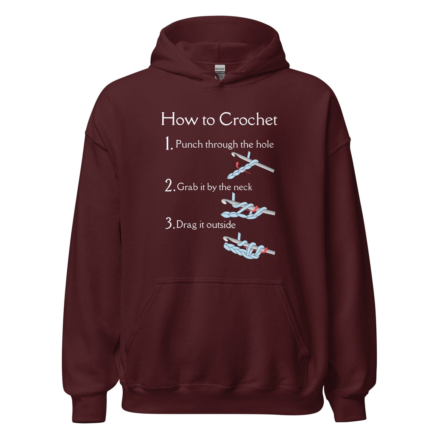 How to Crochet Hoodie Maroon / S