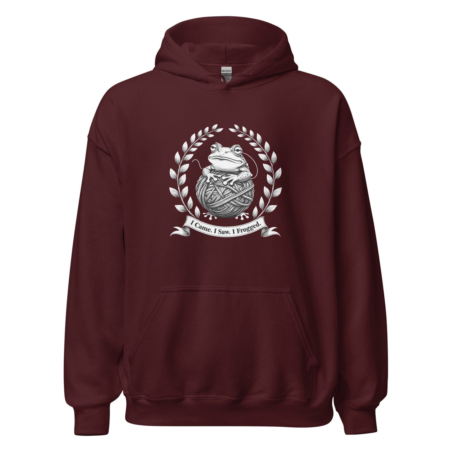 I came, I saw, I Frogged Hoodie Maroon / S