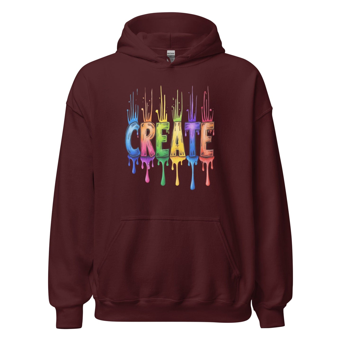 Rainbow Create Hoodie Maroon / S