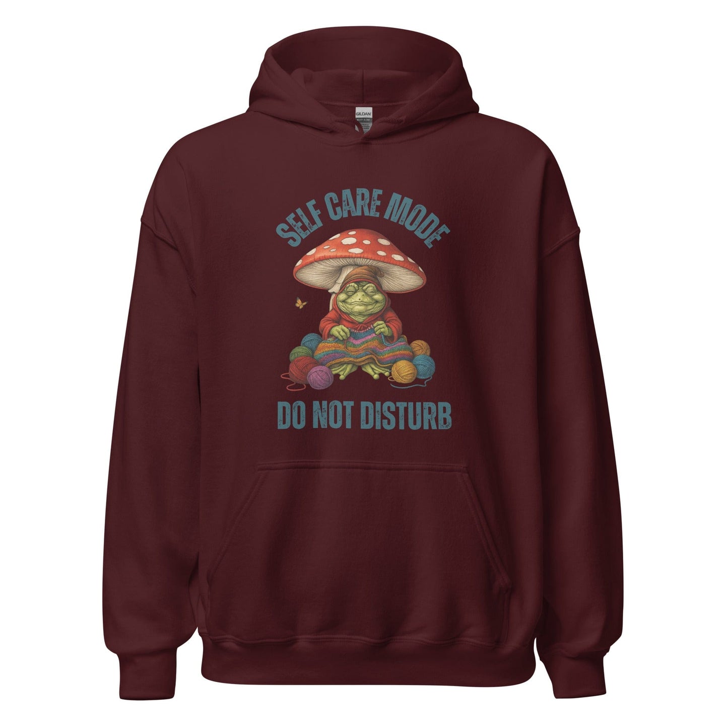 Self Care Mode Hoodie Maroon / S