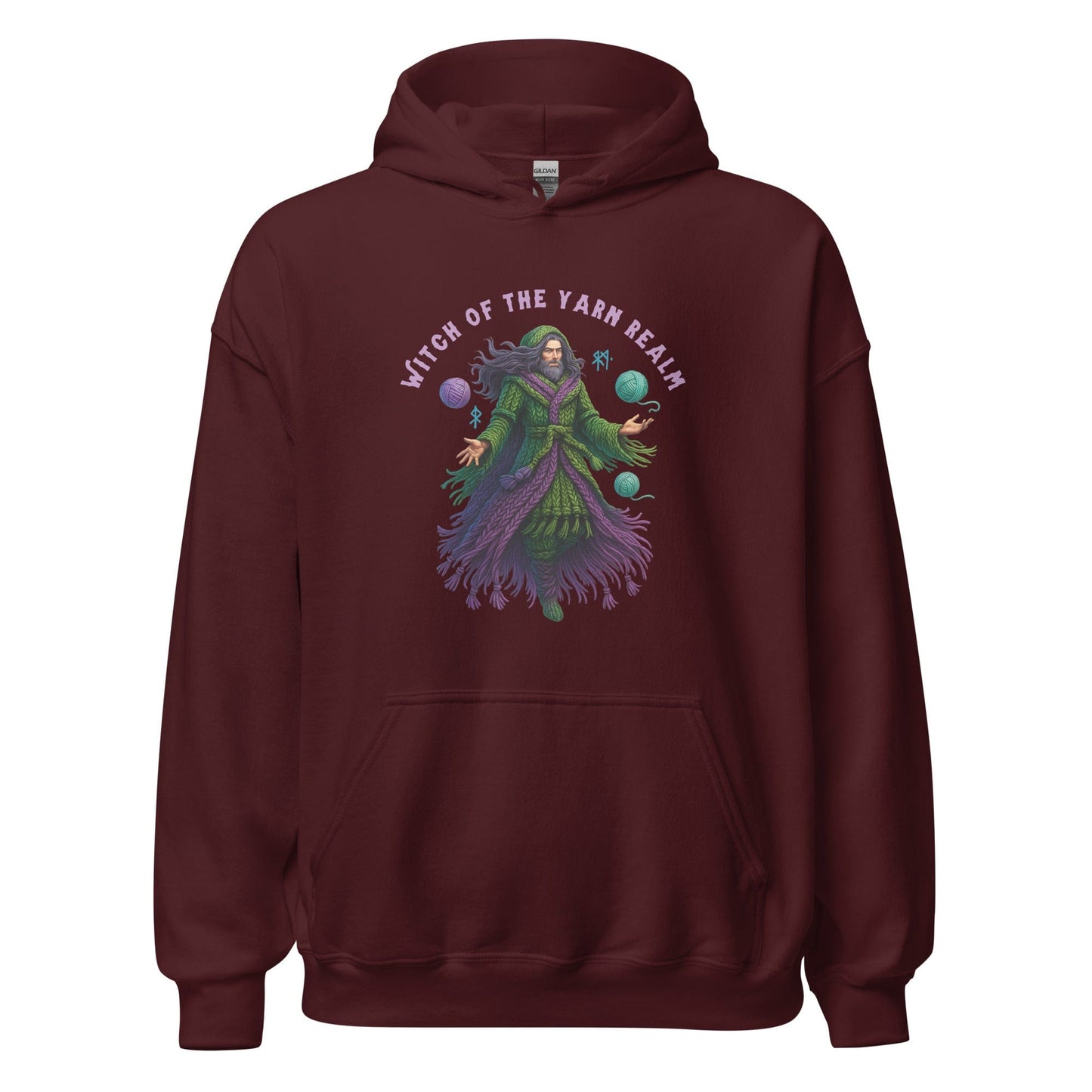 Warlock of the Yarn Realm Hoodie Maroon / S