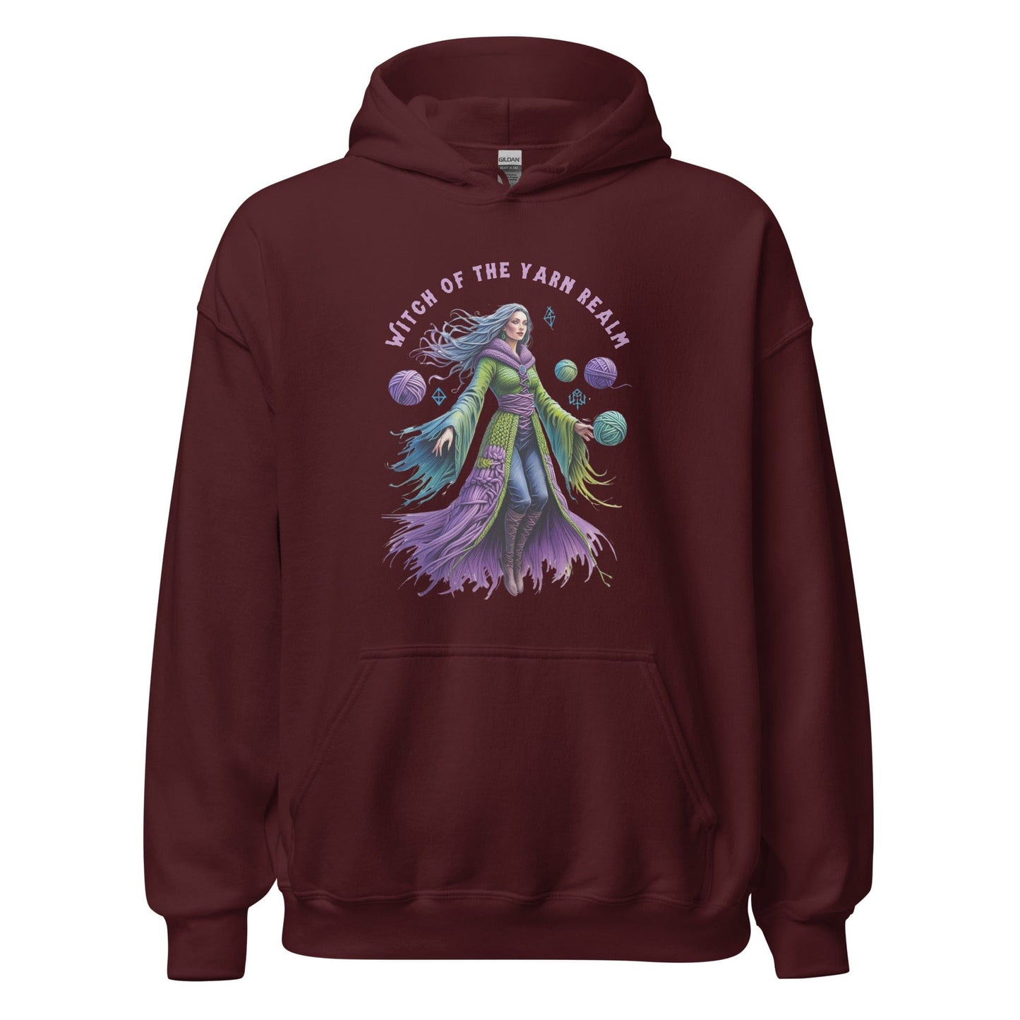 Witch of the Yarn Realm Hoodie Maroon / S