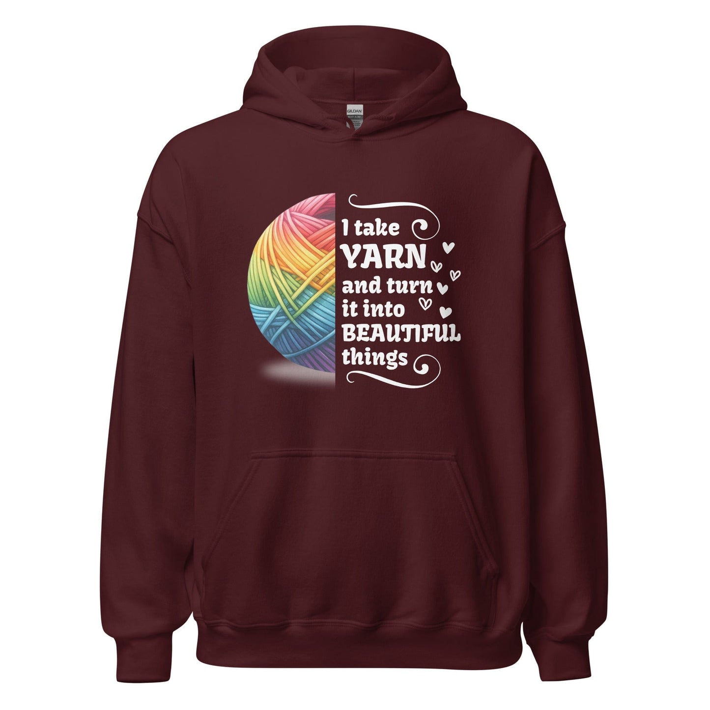 Yarn to Beauty Hoodie Maroon / S