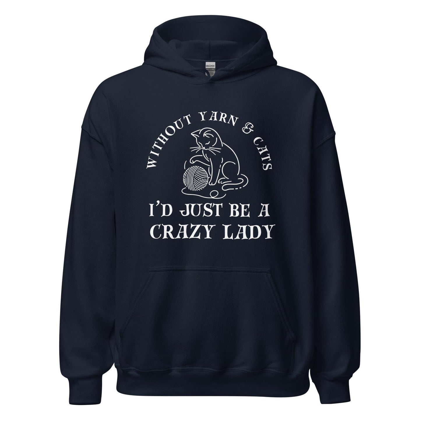 Cats & Yarn Hoodie Navy / S