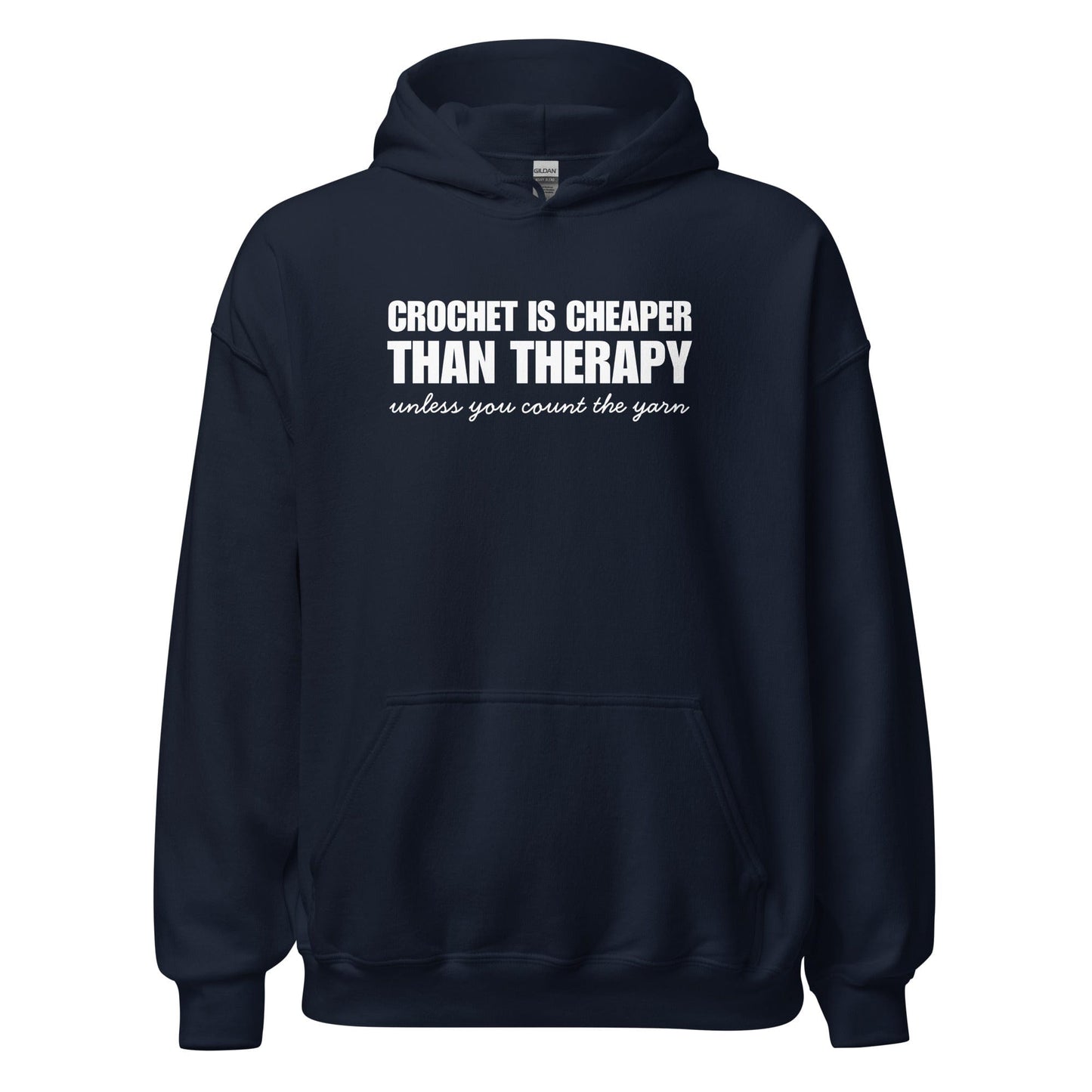 Crocheting is Cheaper Hoodie Navy / S