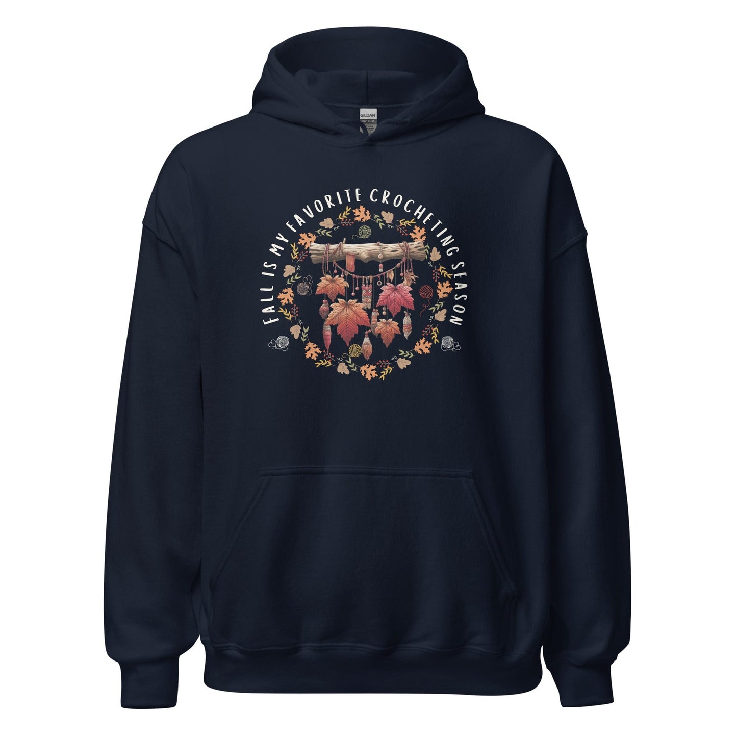 Fall is my Crocheting Season Hoodie Navy / S