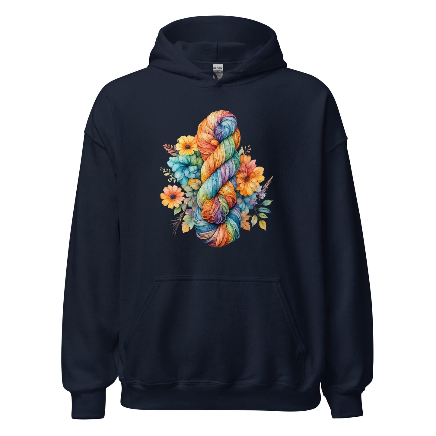 Floral Skein Hoodie Navy / S