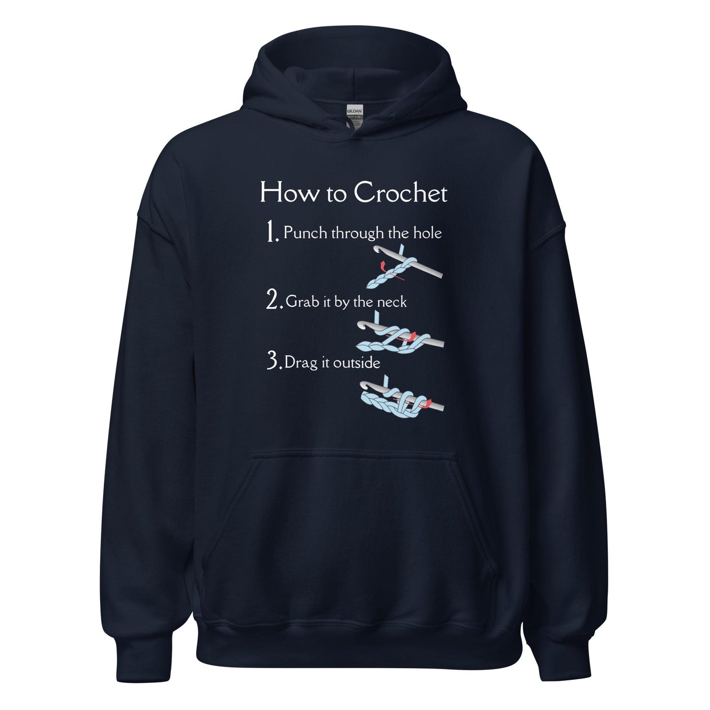 How to Crochet Hoodie Navy / S