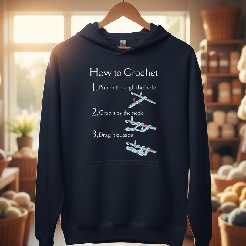 How to Crochet Hoodie Navy / S