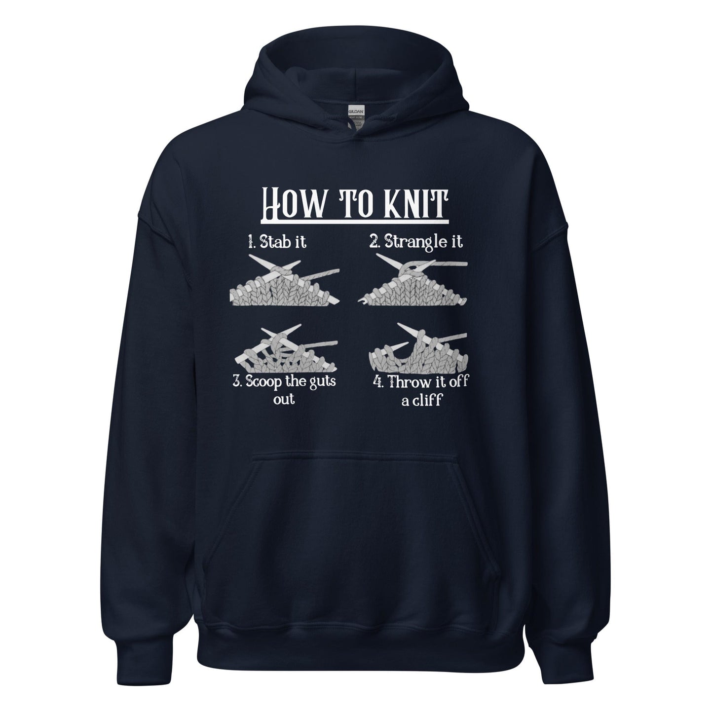 How to Knit Hoodie Navy / S
