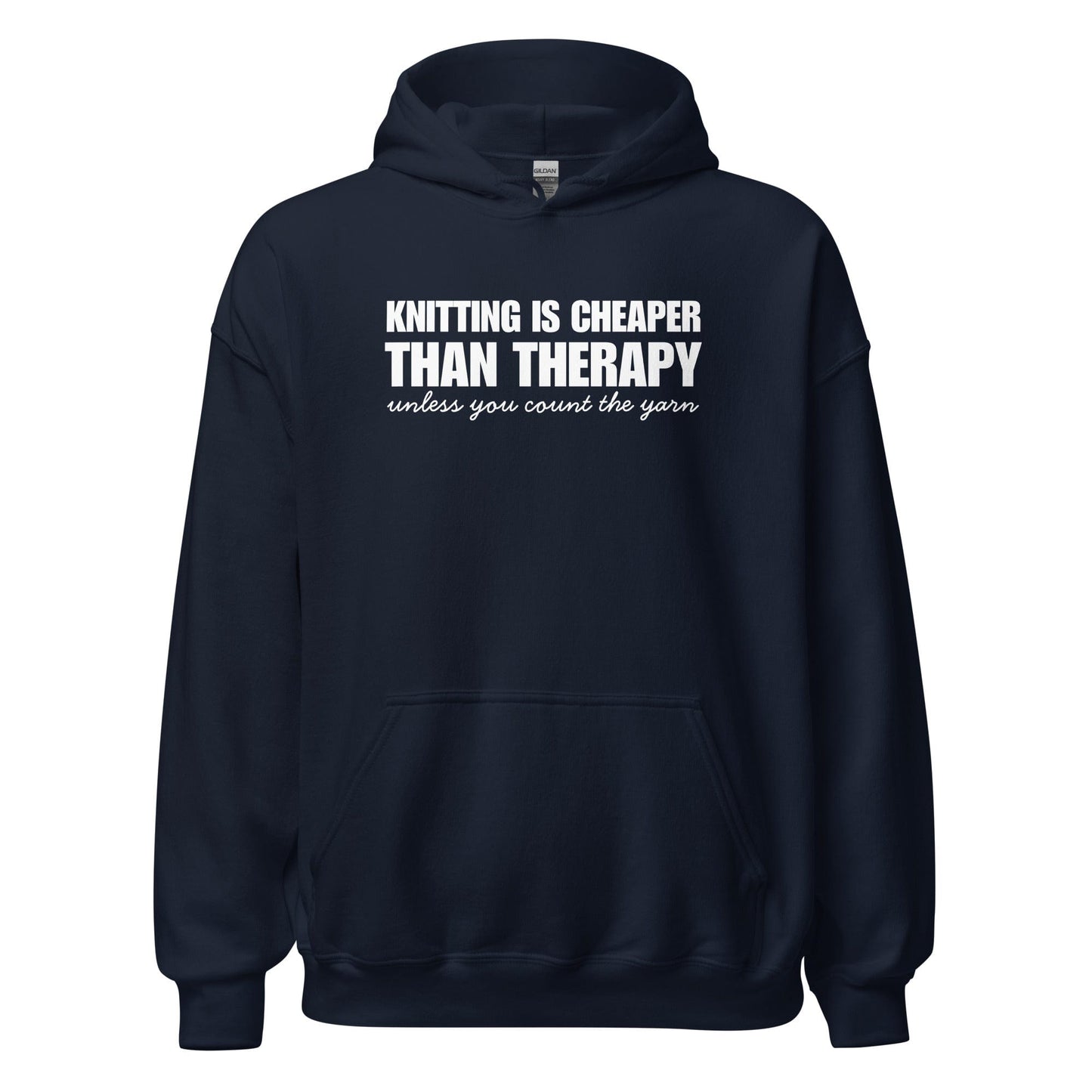 Knitting is Cheaper Hoodie Navy / S