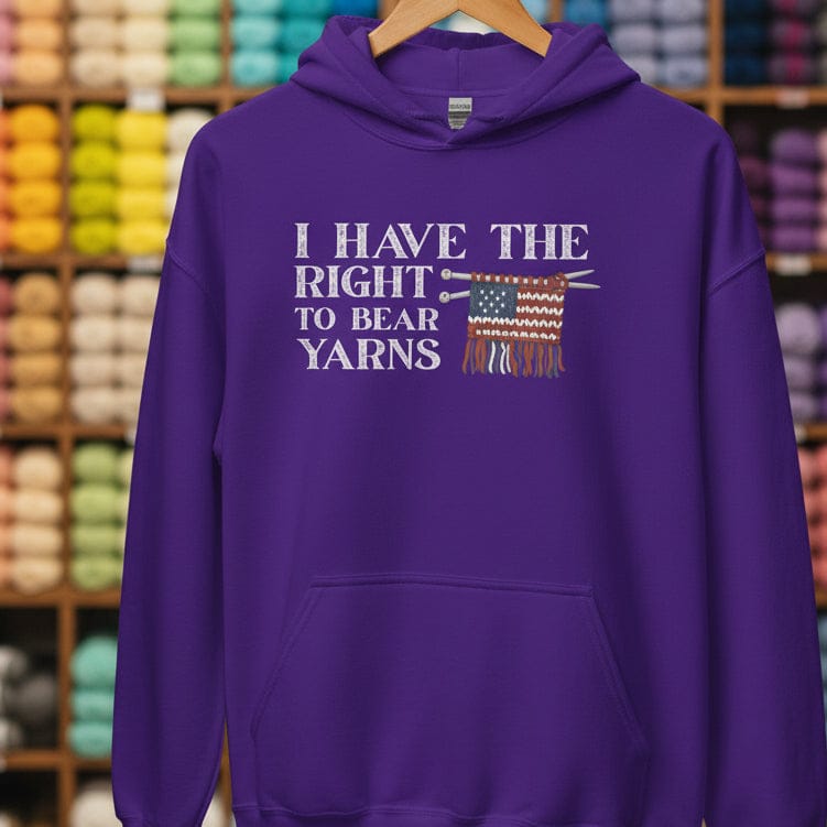 Bear Yarns Flag Hoodie Purple / S
