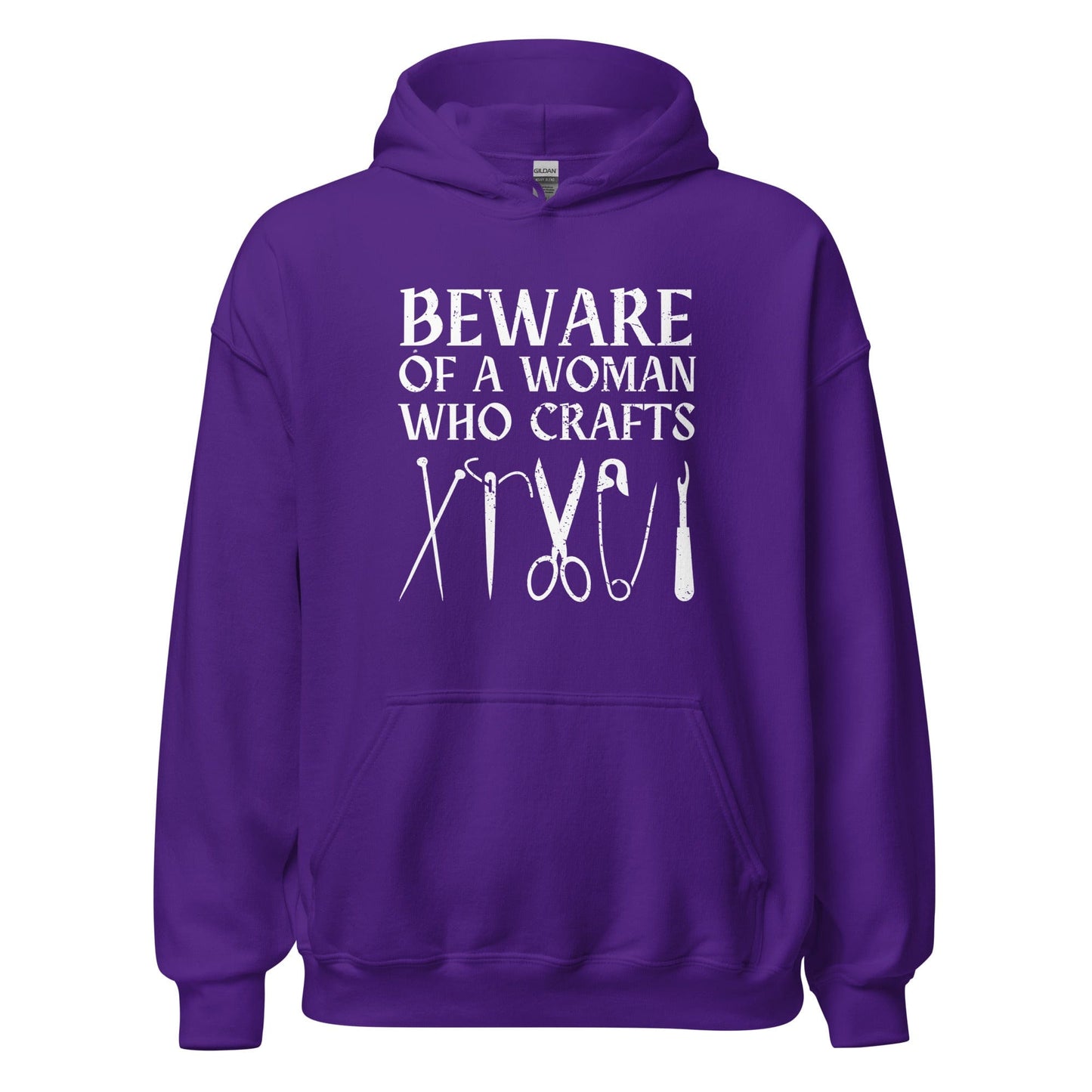 Beware of a woman who Crafts Hoodie Purple / S