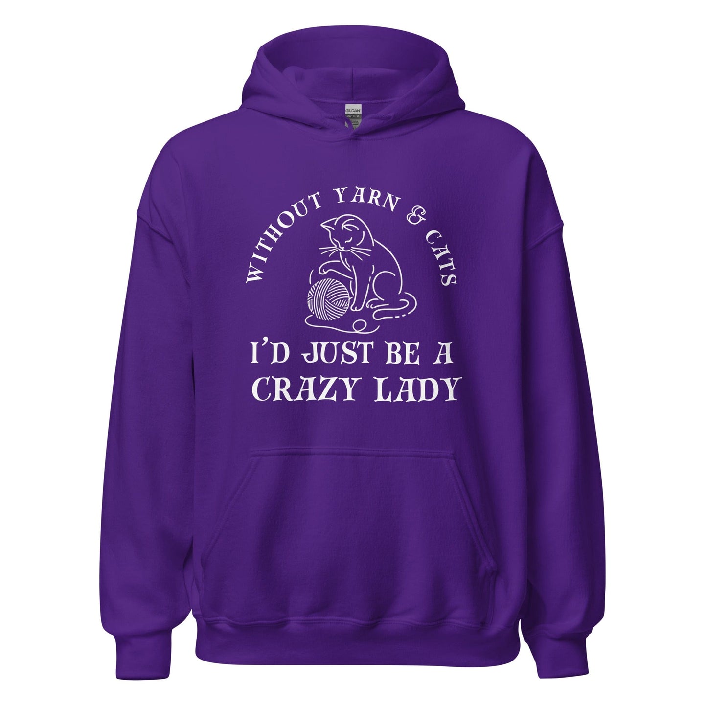 Cats & Yarn Hoodie Purple / S