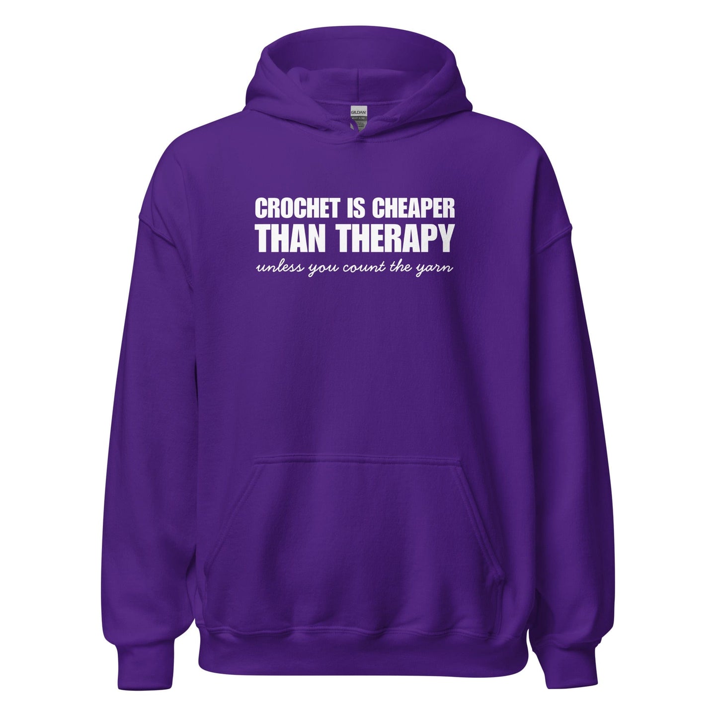 Crocheting is Cheaper Hoodie Purple / S