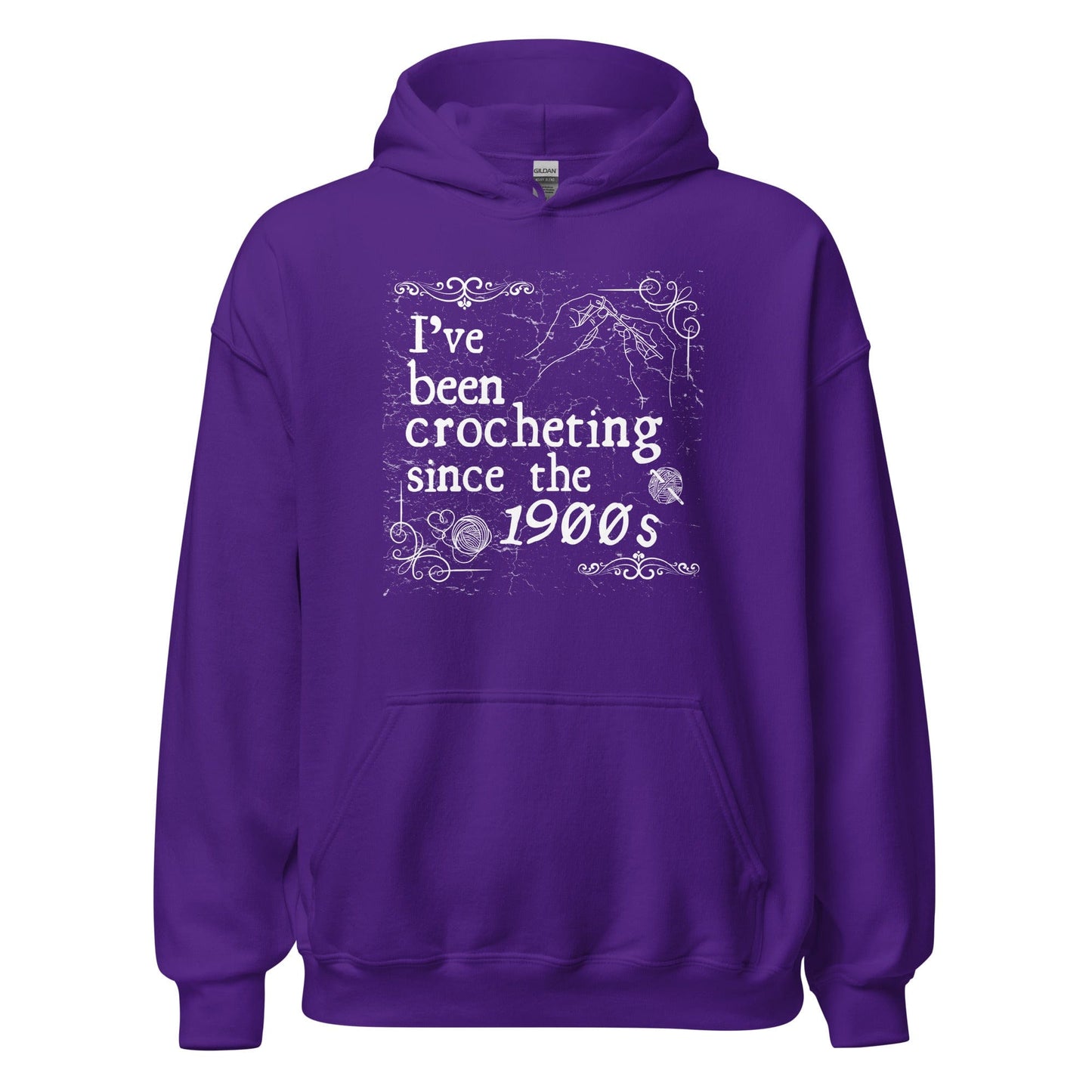 Crocheting Since the 1900s Hoodie Purple / S