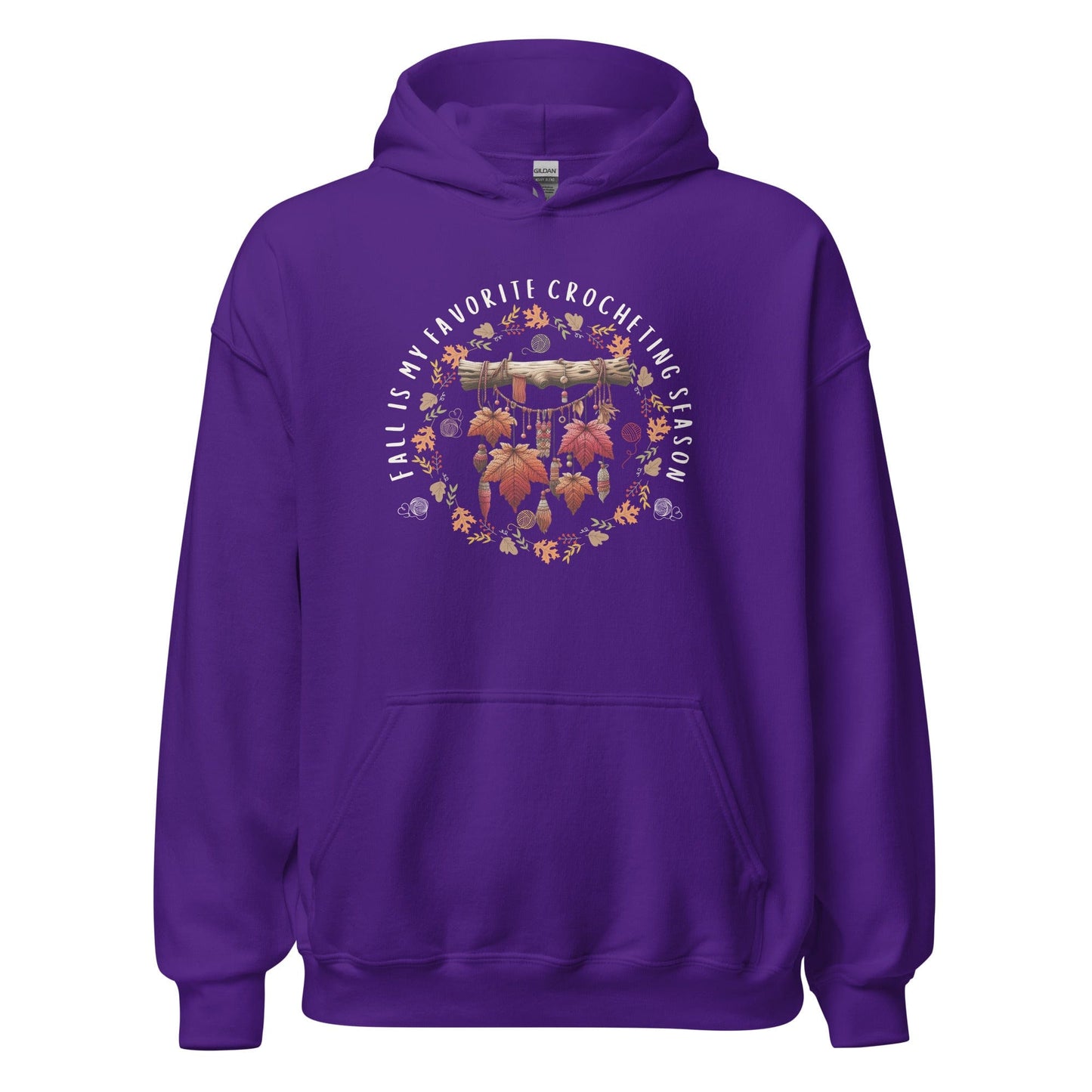 Fall is my Crocheting Season Hoodie Purple / S