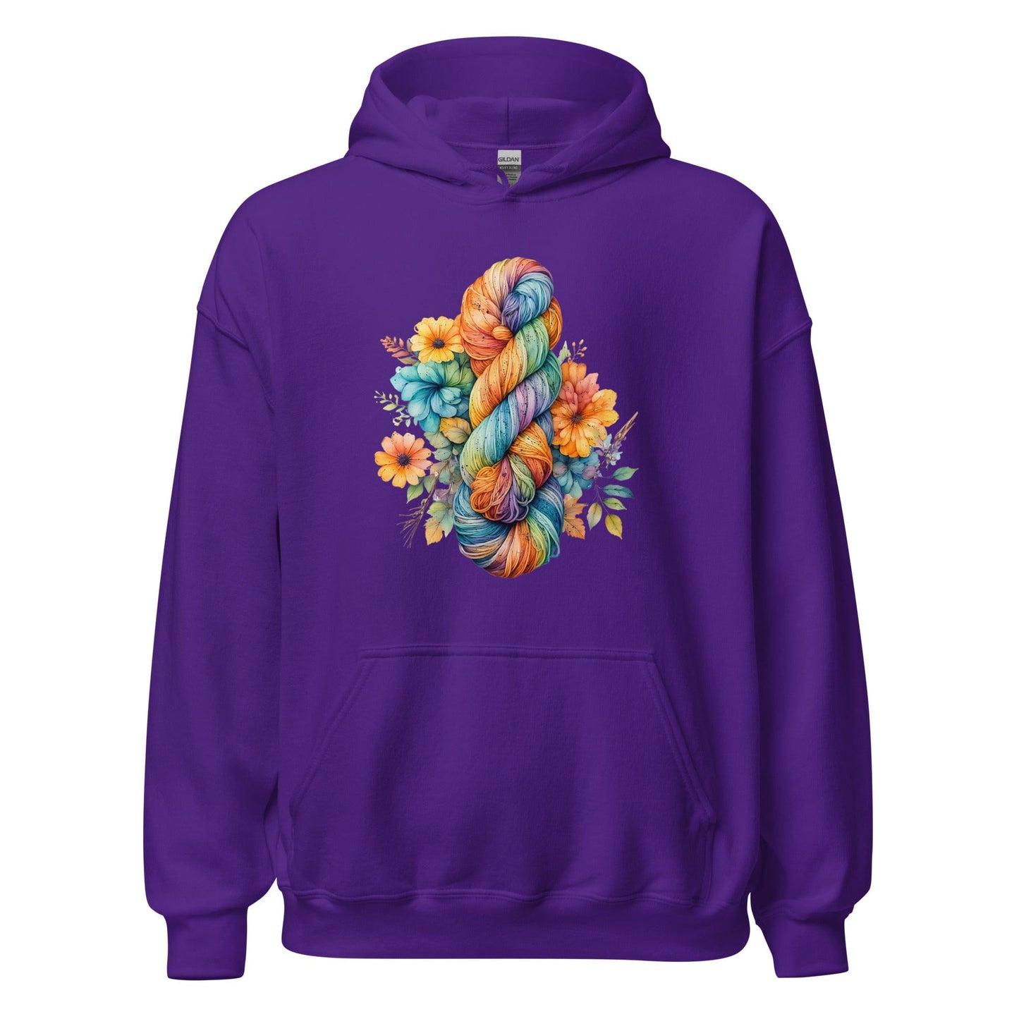 Floral Skein Hoodie Purple / S