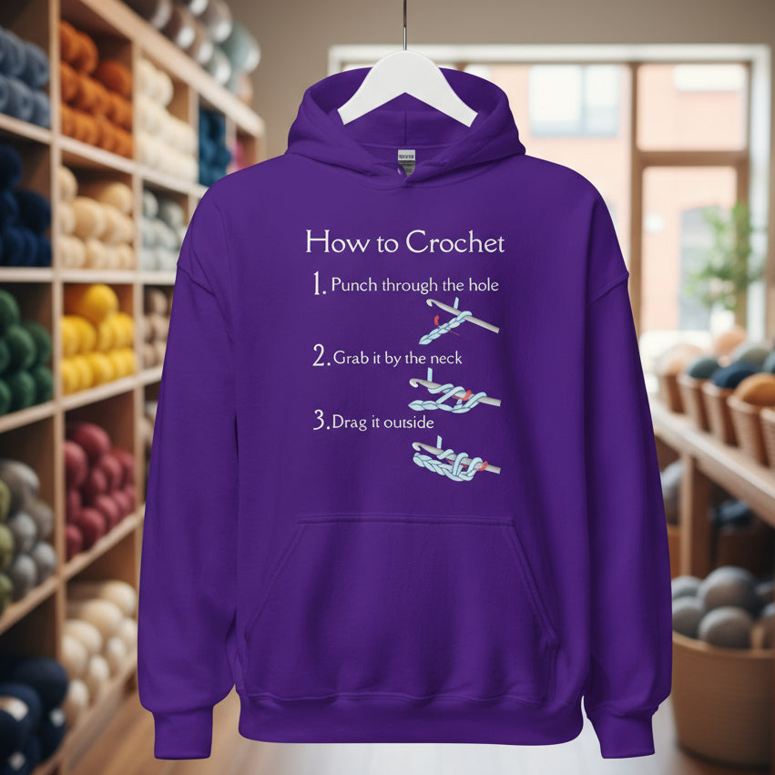 How to Crochet Hoodie Purple / S