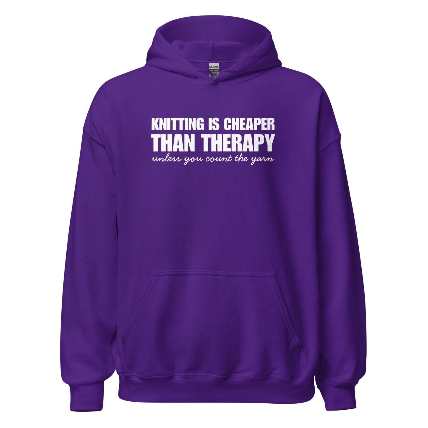 Knitting is Cheaper Hoodie Purple / S
