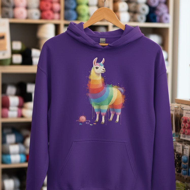 Llama Dye Splash Hoodie Purple / S