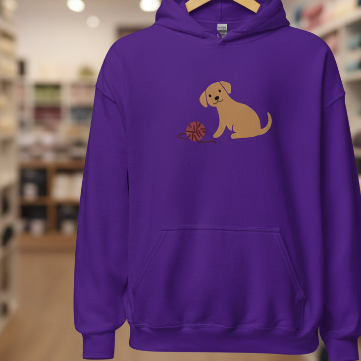 Puppy & Yarn Hoodie Purple / S