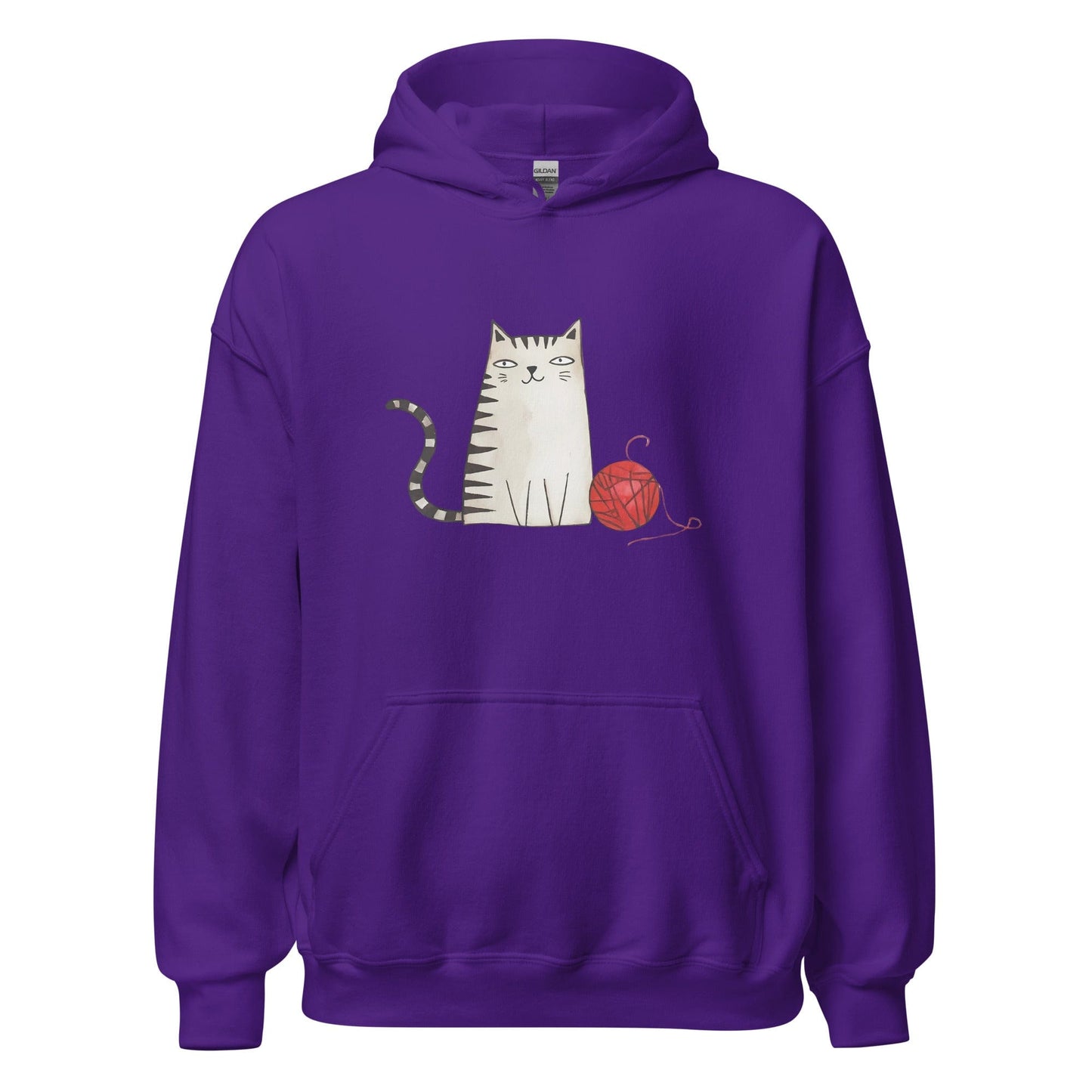 Sketchy Cat Hoodie Purple / S