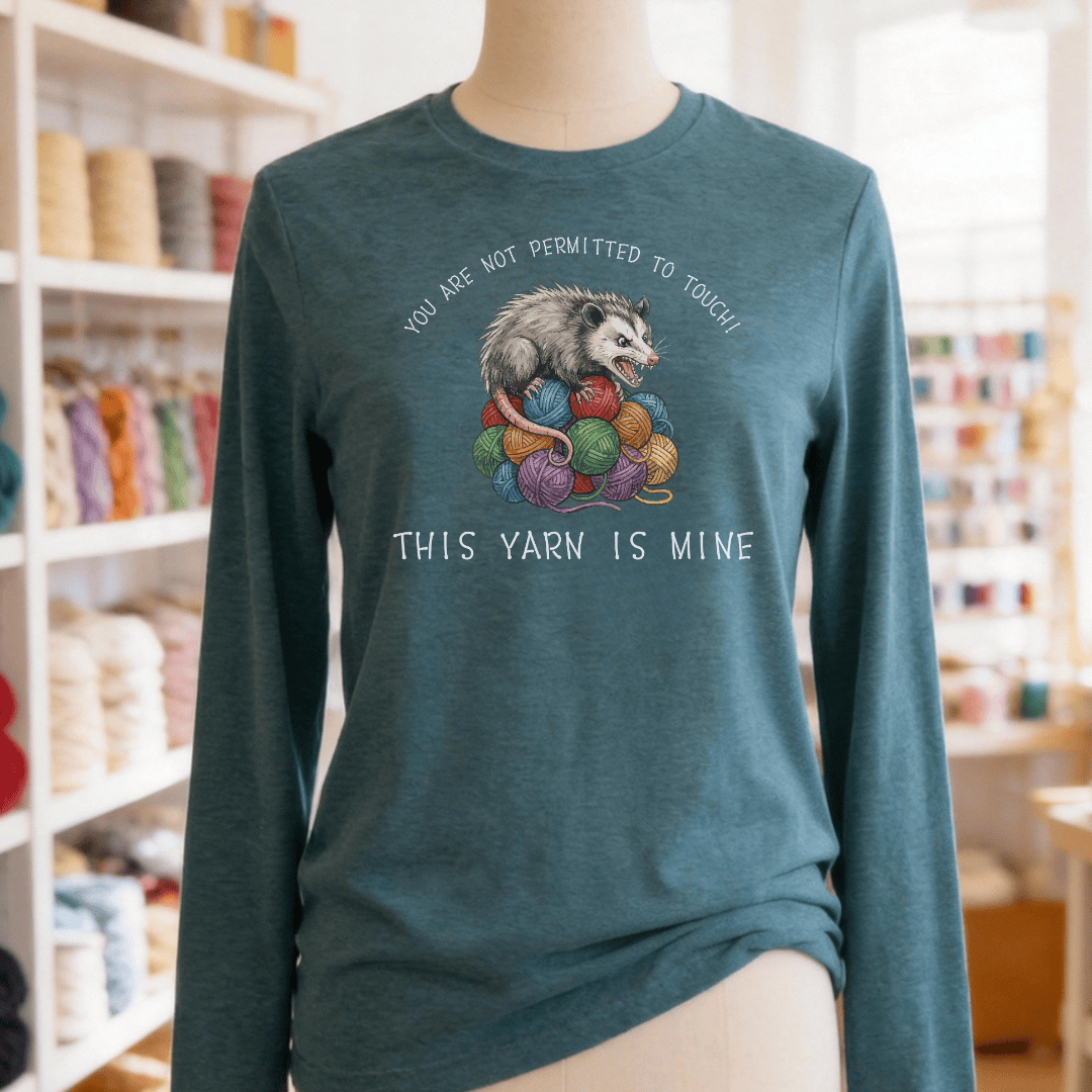 Hissing Yarn Possum Long Sleeve Tee Heather Deep Teal / S