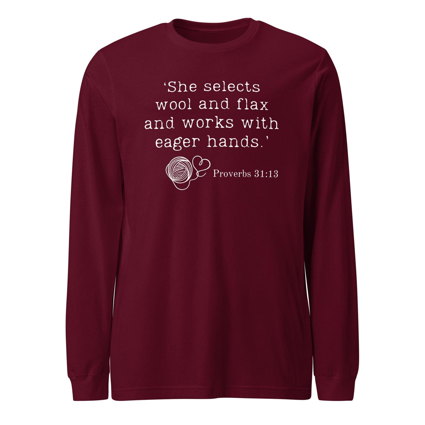 Christian Proverb Long Sleeve Tee Maroon / XS