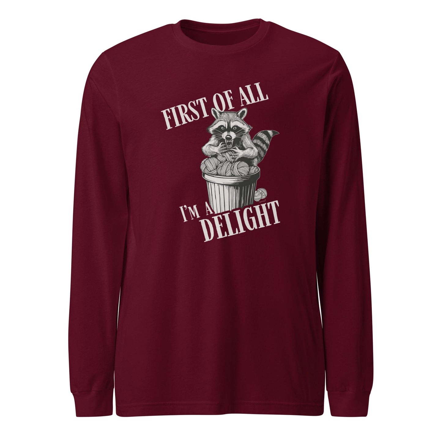 I'm a Delight Long Sleeve Tee Maroon / XS