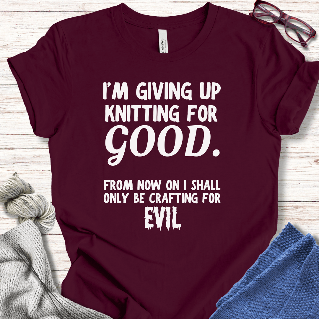 Knitting for Good T-Shirt Maroon / XS